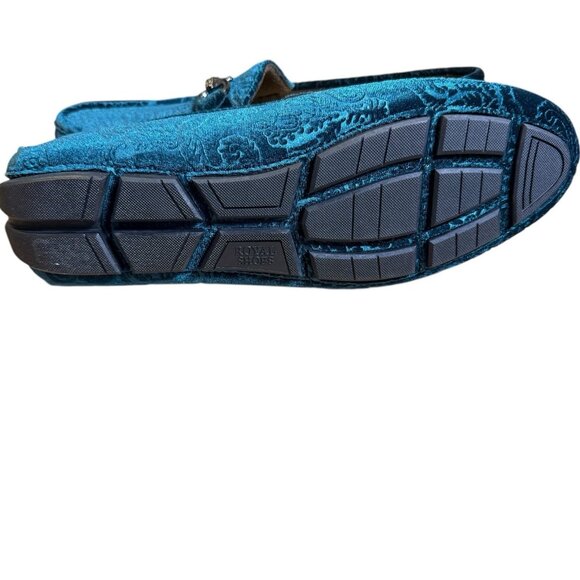 Royal Shoes Green Velvet Loafers Moccasins Men’s Size 9 Shoes New - Picture 7 of 7